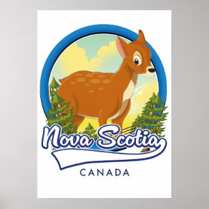 Póster Logo de viaje de Nueva Escocia Canadá