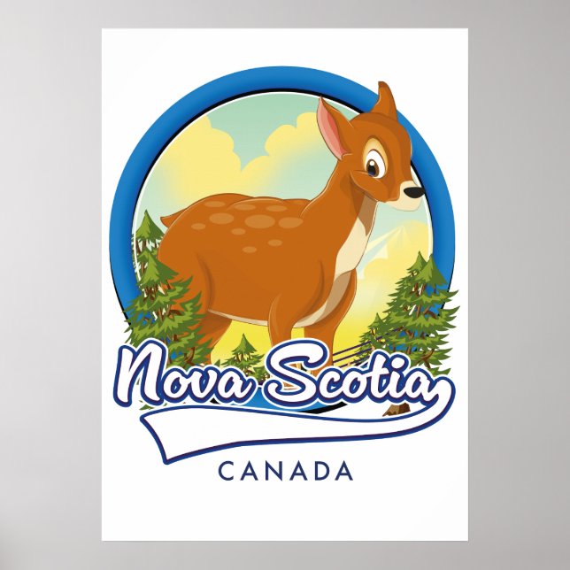 Póster Logo de viaje de Nueva Escocia Canadá (Frente)