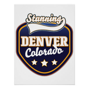 Póster Logo de viajes de Denver Colorado