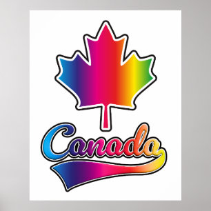 Póster Logo del arcoiris del Orgullo de Canadá