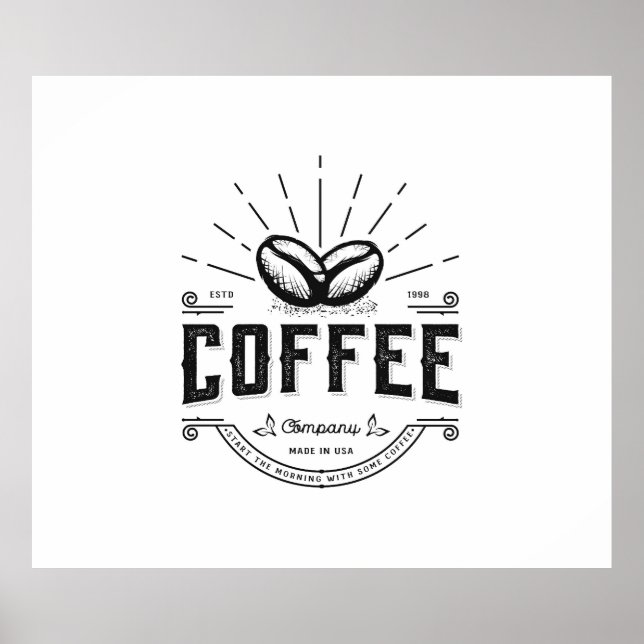 Póster Logo del café de época (Frente)