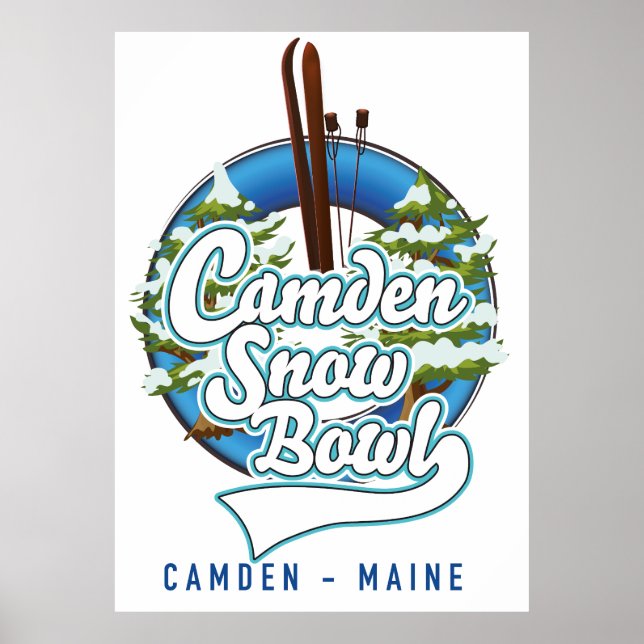 Póster Logo del camden Snow Bowl. (Frente)