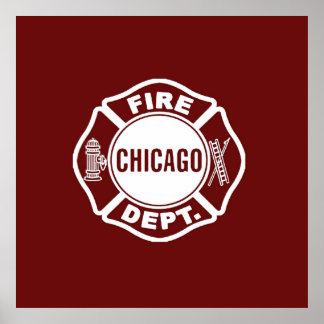 Póster Logo del Departamento de Bomberos de Chicago