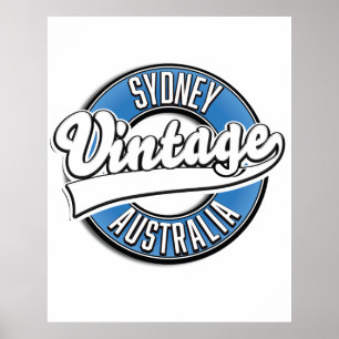 Póster Logo del estilo de la cosecha de Sydney Australia