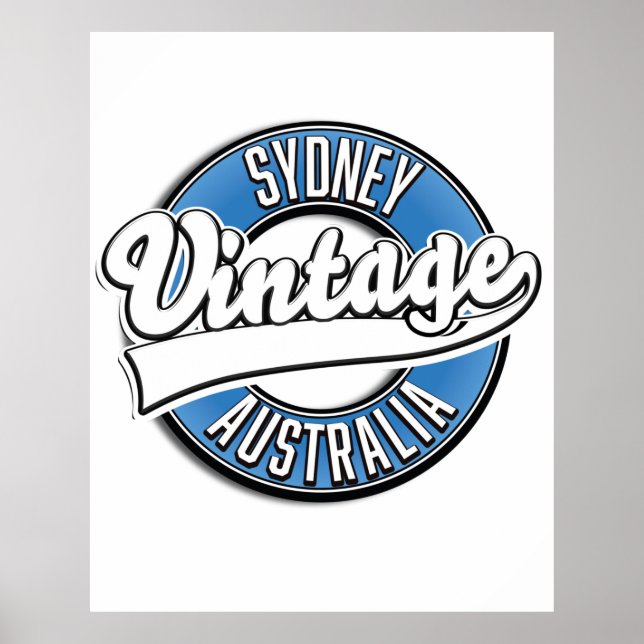 Póster Logo del estilo de la cosecha de Sydney Australia (Frente)