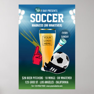 Póster Logo del evento de fútbol de bar