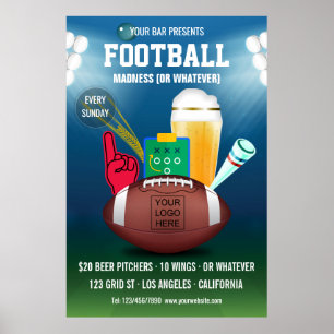 Póster Logo del evento de fútbol de barra