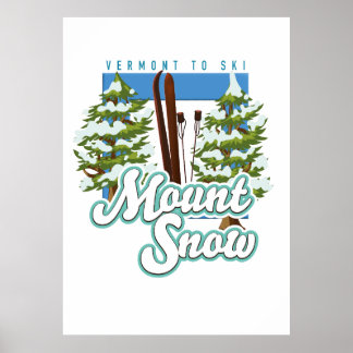 Póster Logo del Mont Snow Vermont Ski.