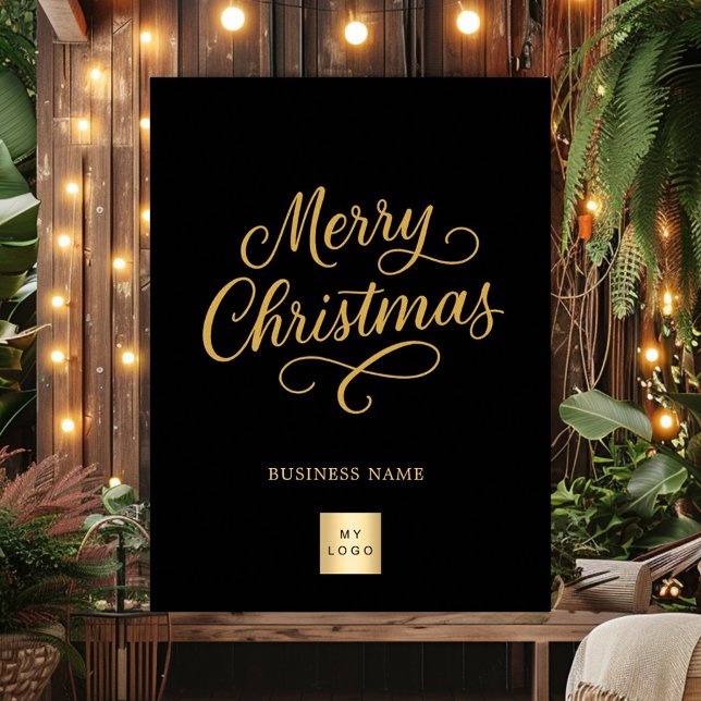 Póster Logo del negocio del oro negro de Feliz Navidad (Subido por el creador)