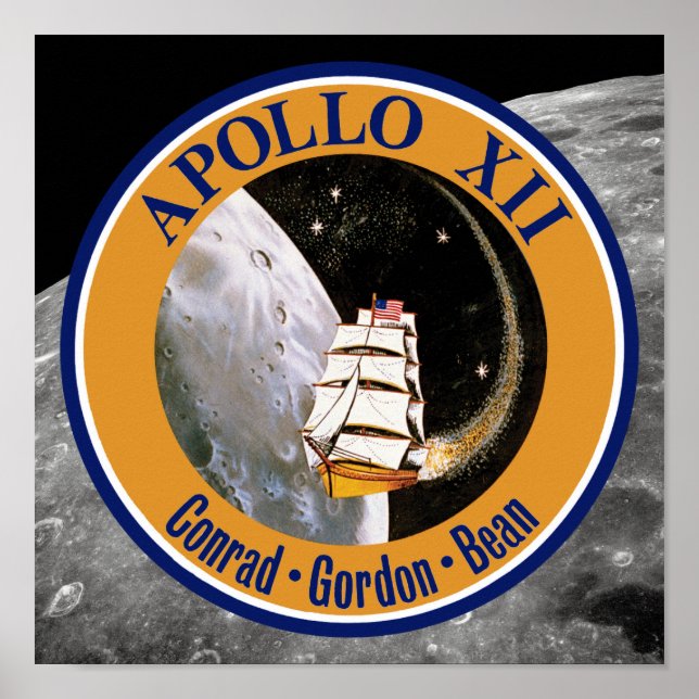 Póster Logo del parche de la misión Apolo 12 (Frente)