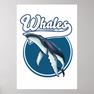 Póster Logo del personalizado de ballenas
