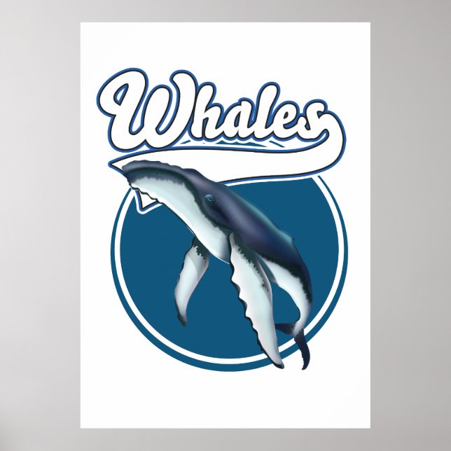 Póster Logo del personalizado de ballenas (Frente)