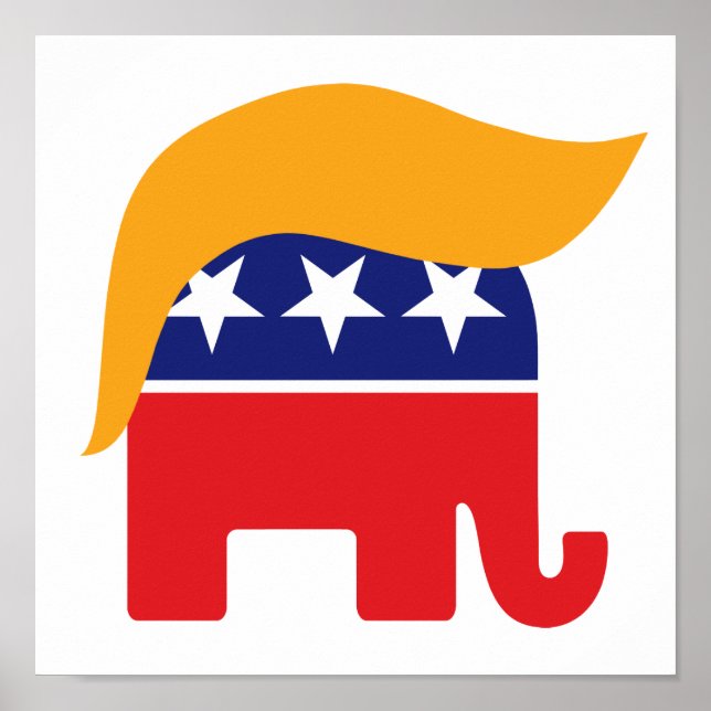Póster Logo del presidente Donald Trump sobre el Elefante (Frente)