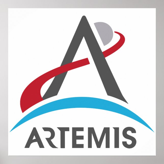 Póster Logo del Programa Artemis de la NASA Astronauta de (Frente)