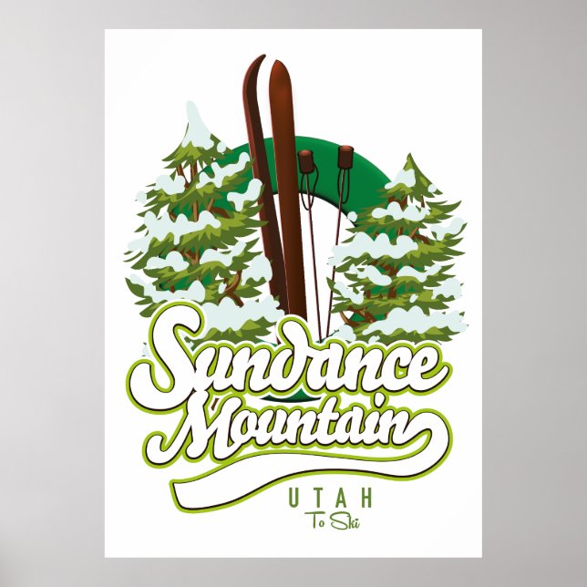 Póster Logo del Sundance Mountain Utah Ski (Frente)