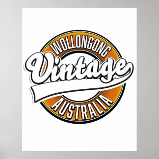 Póster Logo estilo cosecha de Wollongong australia.