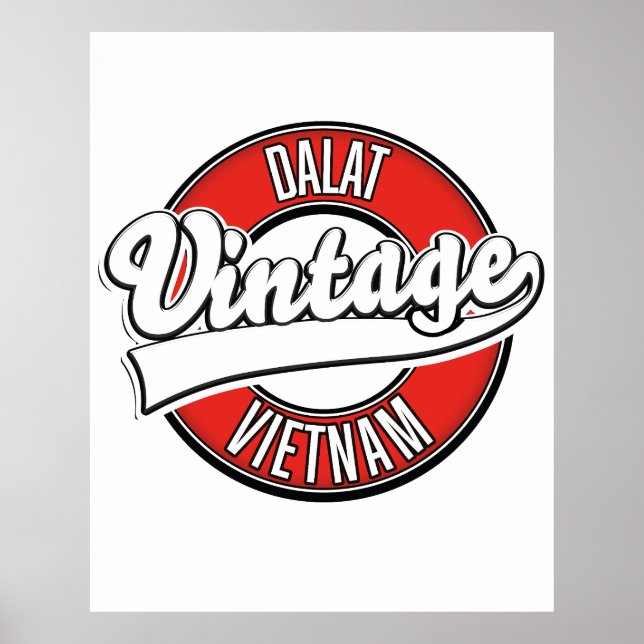 Póster Logo retro de Dalat Vietnam (Frente)