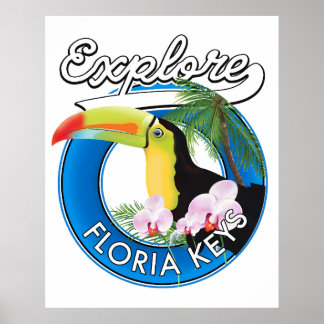 Póster Logo retro de las llaves de Florida