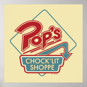 Póster Logo rojo de la tienda "chock'Lit" del Pop