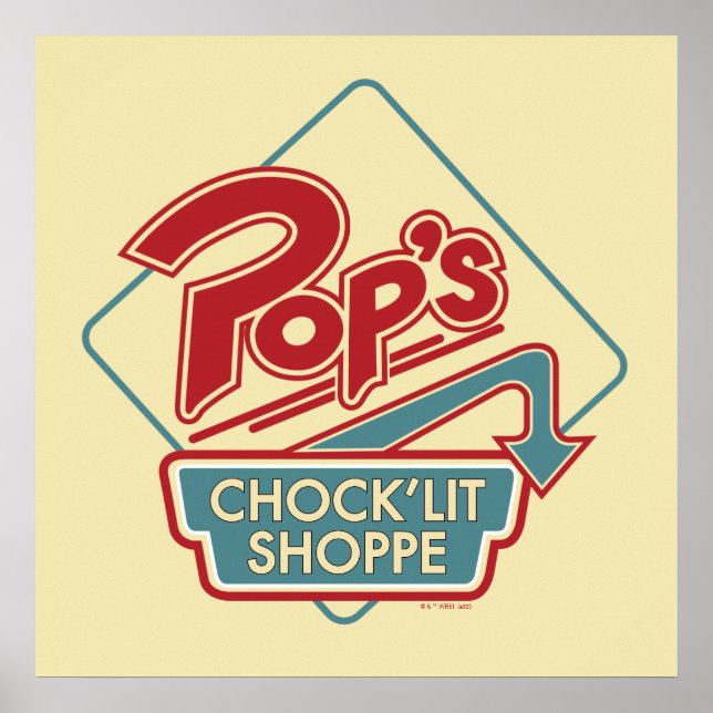 Póster Logo rojo de la tienda "chock'Lit" del Pop (Frente)