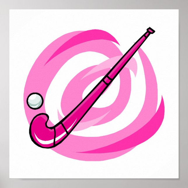 Póster Logo rosa de Hockey sobre hierba (Frente)