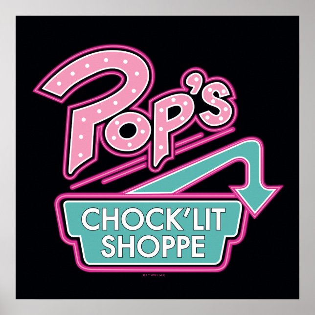 Póster Logo rosa de la tienda "chock'Lit" del Pop (Frente)