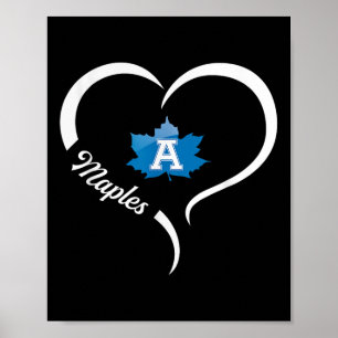 Póster Logotipo Adrian Maples Lema de medio corazón Hs