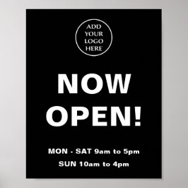 Póster Logotipo Aquí Ahora Open Store Horas Empresa Corpo