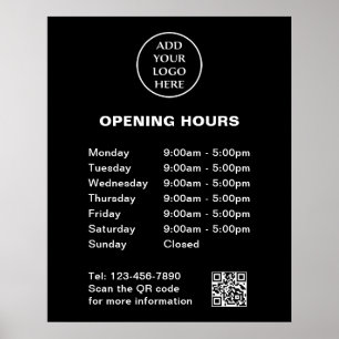 Póster Logotipo aquí Tienda Horas Compañía de códigos QR