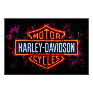 Póster Logotipo artístico de Harley-Davidson
