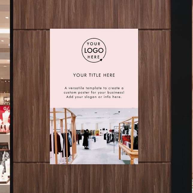 Póster Logotipo comercial | Promoción de fotos rosadas de (Subido por el creador)