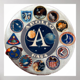 Póster Logotipo conmemorativo del Programa Apolo