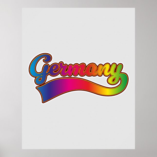 Póster logotipo de arcoíris de Alemania (Frente)