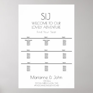 Póster Logotipo de B&White minimalista para gráfico de as