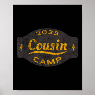 Póster Logotipo de campamento de primos Vintage 2025 - Fa