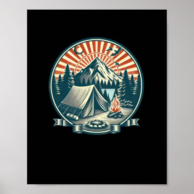 Póster Logotipo de camping Muy Pegatina de Guay (Frente)