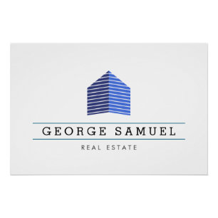 Póster Logotipo de casa abstracto moderno Realtor