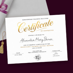 Póster Logotipo de Certificado de Oro Clásico Diploma Bás