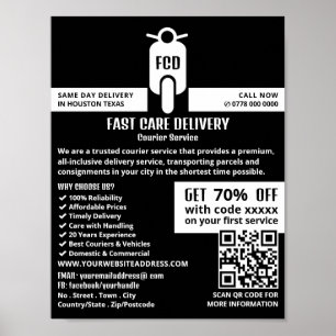 Póster Logotipo de ciclomotor, publicidad de servicio de 