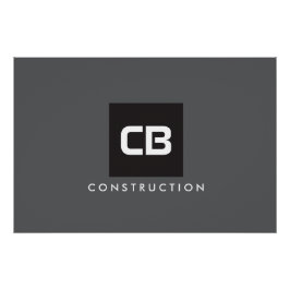 Póster Logotipo de construcción de monograma cuadrado neg