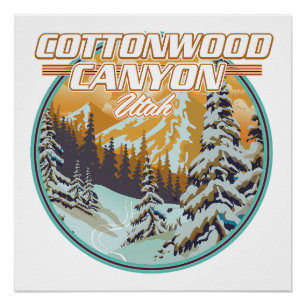 Póster logotipo de Cottonwood Canyon Utah