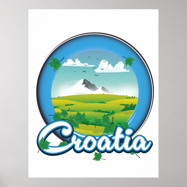 Póster logotipo de Croacia Travel (Frente)