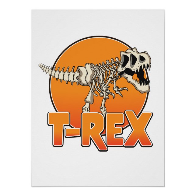 Póster logotipo de dibujos animados de T-REX (Anverso)