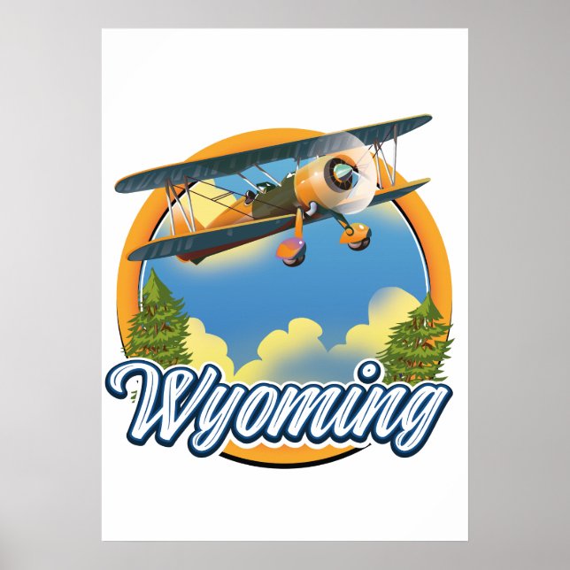 Póster logotipo de dibujos animados de Wyoming (Frente)
