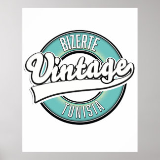 Póster Logotipo de estilo vintage de Bizerta Túnez