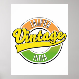 Póster logotipo de estilo vintage de jaipur