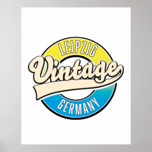 Póster logotipo de estilo vintage de Leipzig.