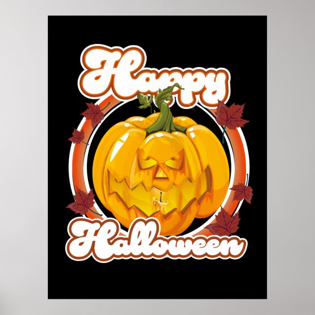 Póster logotipo de feliz Halloween (Frente)