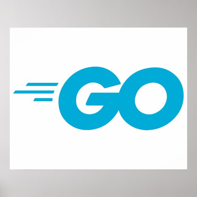 Póster Logotipo de Golang (Lenguaje de programación Go) (Frente)