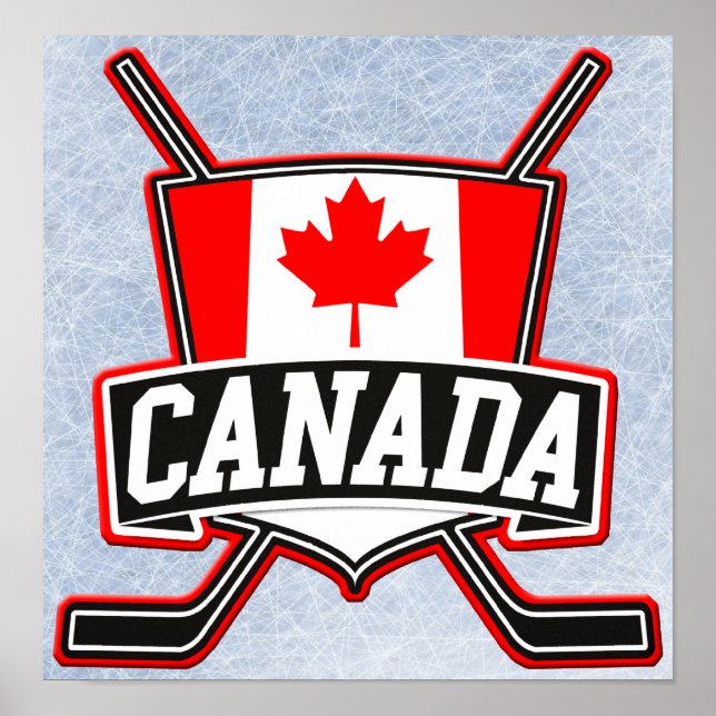 Póster Logotipo de hockey sobre césped canadiense (Frente)